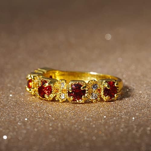 2023 Új Részt Kő Cirkon Fényes Divat Ékszer Gyűrű a Nők Piros Gyűrű, Ékszerek, Gyűrűk Imádkozni Át a Gyűrűt Lánya (Arany, 8)