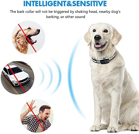 A kutya Ugat, Nyakörvek, Újratölthető Okos Ugat, Nyakörv, Anti Ugat Képzés 7 Állítható Érzékenység Sípszó Rezgés, LED Képernyő Kéreg