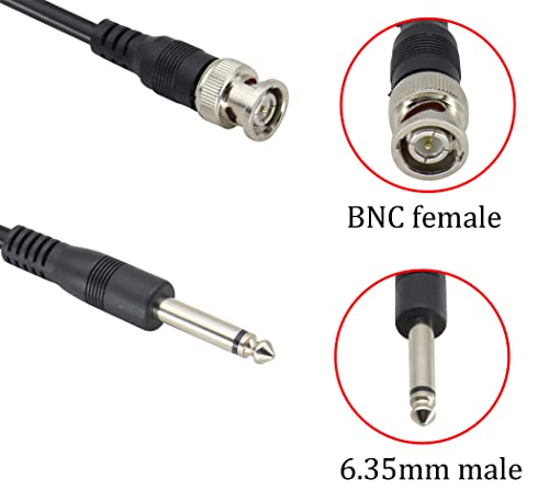 HCFeng BNC, hogy 6.35 mm TS Adapter Kábel BNC Férfi-6.35 mm 1/4 Hüvelyk Férfi Audio Kábel 6.35 mm TS Mono Csatlakozó BNC Férfi Bidirection