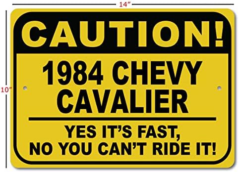 1984-ben 84-es Chevy Lovag Óvatosan Gyors Autó Alá, Fém Újszerű Jele, Barlang Fali Dekor, Garázs Jel - 10x14 cm