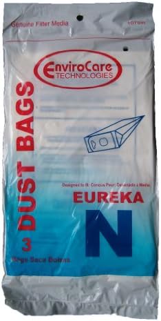 EnviroCare Csere Porszívó porzsákok az Eureka Hatalmas Atka Allergia Vákuum Stílus N Tartályokat 15 csomag