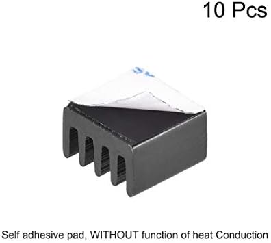 uxcell 5x9x9mm Fekete Alumínium Hűtőborda Öntapadó Pad Hűtő Hűtési 3D-s Nyomtatók 10db