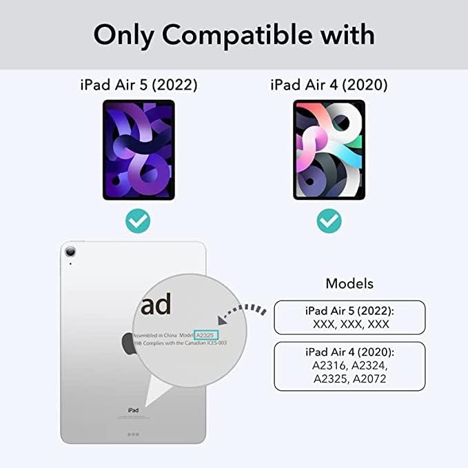 SUPERUNO iPad air 5. Generációs eset tolltartó,iPad air 4. Generációs eset tolltartó,Puha backshell,Fekete Szín