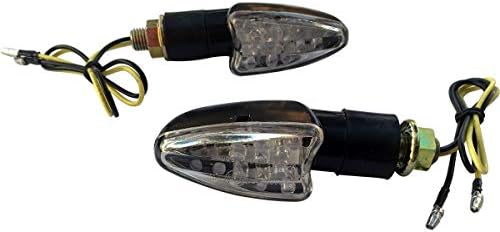 MotorToGo Fekete LED-es Motorkerékpár-indexet, Napszemüveg, Oldalsó Helyzetjelző Mutatók Szemellenző Kompatibilis a 2005-ös
