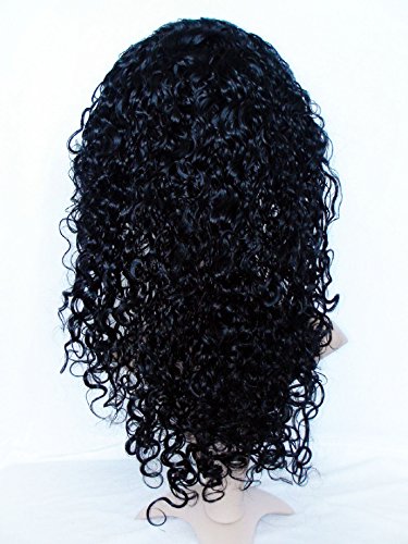 8A 24 Glueless Teljes Csipke Paróka Emberi hajból Kínai Szűz Remy Emberi Haj, Göndör Szín 1