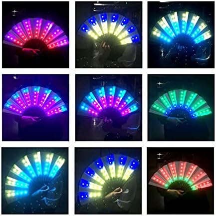 ZSQHD Kínai Stílusú Legyező LED Fény Távirányító Színes Kínai Kézi Legyező Party/Tánc LED Papír Rajongó