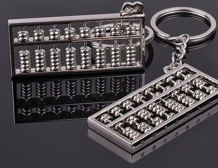 QianKao 8档算盘钥匙扣挂件 创意钥匙链 算盘挂件 定制商务礼品(直径9CM 厚度6.5mm)