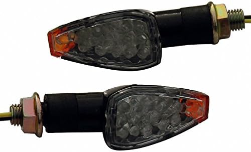 MotorToGo Fekete LED-es Motorkerékpár-indexet, Napszemüveg, Oldalsó Helyzetjelző Mutatók Szemellenző Kompatibilis a Suzuki RM125