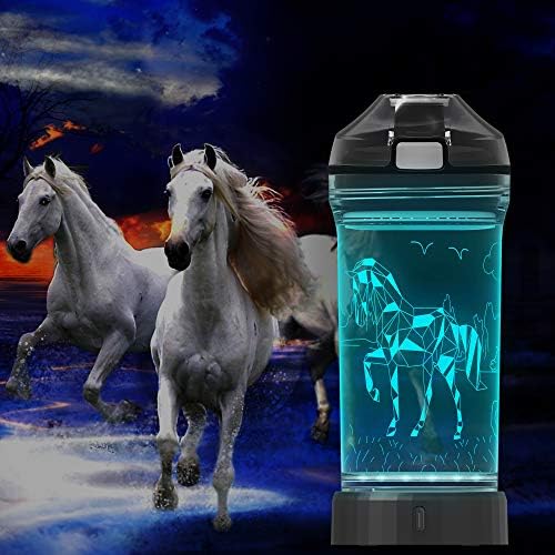 Lightzz Ló Ajándékok Lány, Gyerekek 3D-s Izzó Üveg Vizet a Ló LED - 14 OZ BPA Mentes Tritan - Kreatív Ideális Utazási Csésze Ajándék Iskola