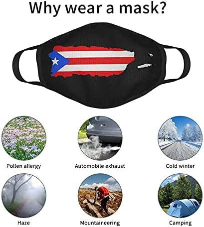 3 DB Puerto Rico Rica-i Zászló Béka Nyomtatás Mosható, Újrahasználható porszűrő, valamint Újrafelhasználható Szája Meleg, Szélálló Pamut