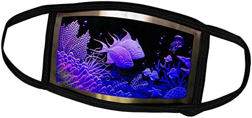 3dRose Neon Lila Hal egy Akvárium Fém Keret, Korall, Óceán. - Arcát Takaró (fc_128916_1)