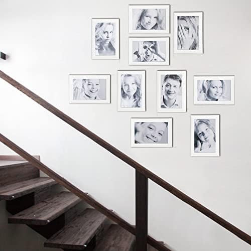 Macarrie Készlet 30 4 x 6 Kép Falra Szerelés Egyszerű képkeret Tömeges Multi Képkeretek Asztallap, Kollázs, Konyha Kijelző (Fehér)
