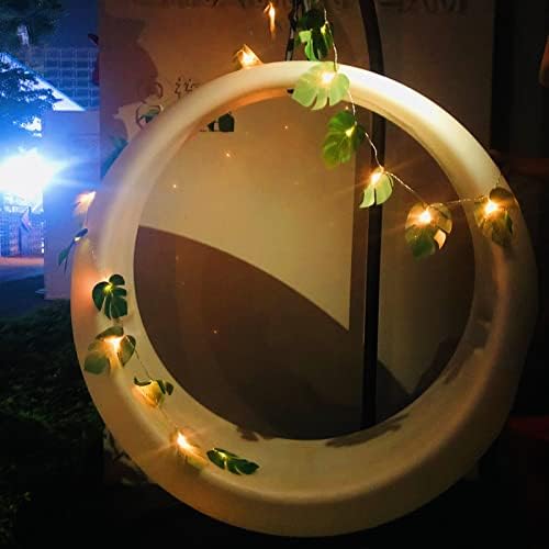 Sezrgiu Zöld Monstera String Lámpák LED Zöld Trópusi pálmalevelekből Tündér Lámpa elemes St. Patricks Nyári Party Esküvői