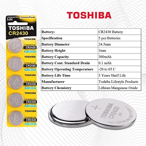 Toshiba CR2430 3V Lítium gombelem Csomag 5