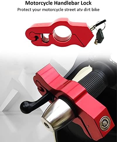 Zár, Motoros, nagy teljesítményű Anti Theft Állítható Kerékpár Kormány Zár 2 Kulcs Védi A Motort Utca ATV Piros