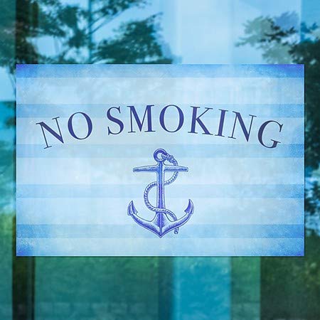 CGSignLab | Nem Dohányzó -Tengeri Csíkos Ablak Ragaszkodnak | 30x20