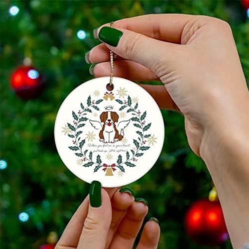 Karácsonyi Emlékek Díszek, Brittany Kutya Kerámia Lógó Dísz Kétoldalas Dekoratív Ajándék a karácsonyfa Szimpátia Emlékezés Ajándékok