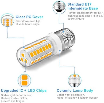 KLG 2 x E17 LED Izzók, az Alatt Mikrohullámú sütő Izzók, Mint Tűzhelyen, Lámpák, Világítás, Meleg Fehér 3000K, 4W 40W Halogén/Izzók Cseréje,AC110-130V