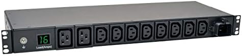 Tripp Lite Mért PDU, 3.8 kW-os egyfázisú, 200/220/230/240V, 10 Üzletek (8 C13, 2 C19) IEC-309 16A Kék, 8ft Kábel, 1U Rack-Mount