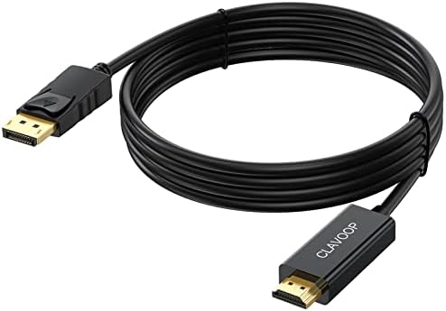 CLAVOOP DisplayPort-HDMI Kábel 6FT, Display Port-HDMI Kábel férfi Férfi Uni-Directional DP-HDMI Kábel Aranyozott Kompatibilis Monitor, Projektor,