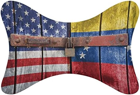Amerikai Zászló A Venezuelai Zászló Autós nyakpárna 2 Csont Alakú Auto Fejtámla Párna Párna Utazási Autó Haza Dekoratív