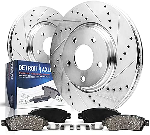 Detroit-Tengely - Fúrt & Réselt 286mm ELSŐ Fék Készlet Rotorok & Kerámia Párna w/Klipek Hardver Készlet 4WD 1995-2001-es Ford Explorer - [1998-2002