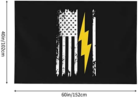 Amerikai Zászló Villám Villanyszerelő Gobelin Fali Dekoráció Faliszőnyeg, Otthon Hálószoba Party Dekoráció 60 * 40 hüvelyk