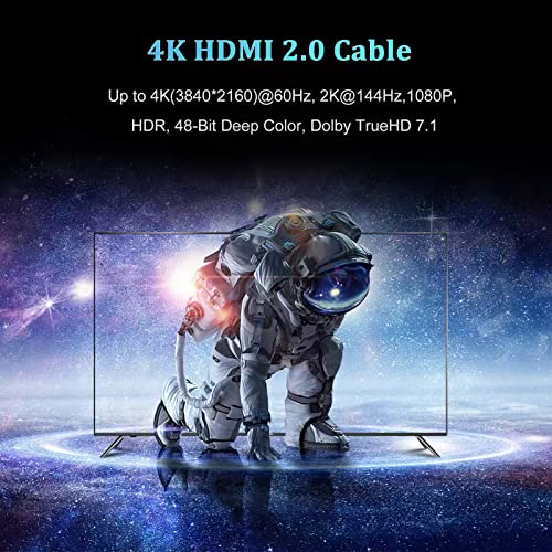 UVOOI Rövid HDMI Kábel 1 Láb 5-Pack, 4K 1FT HDMI-HDMI Kábel Nagy Sebességű HDMI 2.0 Kábel Támogatja a 4K@60Hz, 2K, 1080P, HDCP 2.2, HDR,