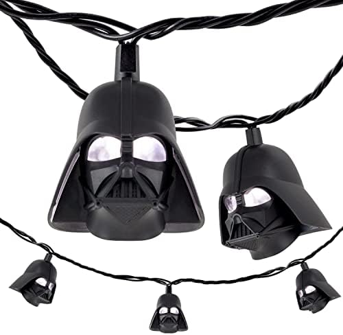 STAR WARS Darth Vader String Fény, 5000K hideg Fehér, 10 LED-es Lámpák, Beltéri/Kültéri, Gyűjtői Kiadás, Ideális gyerekszoba, Karácsonyi