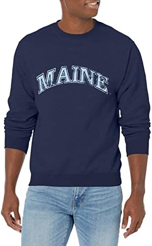 NCAA Maine Fekete Medvék 50/50 Kevert 8 Unciás Vintage Arch Sleeve Pulóver