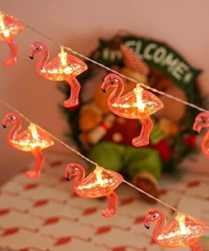 Fantasee 6M 40 LED-es Flamingo String Fények, elemes LED Tündér Fantasztikus Fények Hálószoba Baba Szoba, Gyerek Szoba, Születésnapi Party