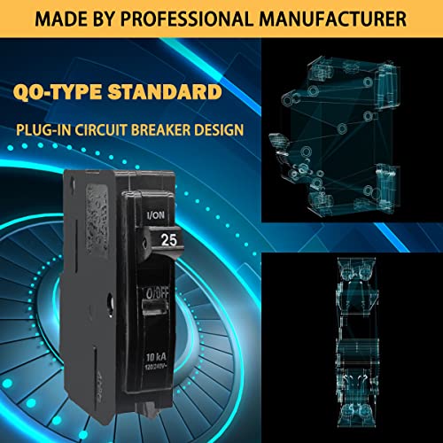 QO125CP 25 Erősítő 2-Pólusú kismegszakító a Square D, QO125CP Miniatűr Megszakító a Visi-Utat Mutató, 120/240 V, 10 kAIC (3 Év Garancia)