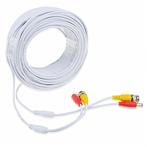 SLLEA szerelvény 25 Fehér BNC Video Hatalom Wire Kábel Csere Zmodo Q-Lásd Qsee PTZ Kamera Kábel