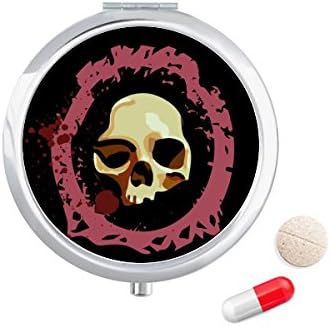 Reális Kerek Koponya Halloween Tabletta Esetben Zsebében Gyógyszer Tároló Doboz, Tartály Adagoló