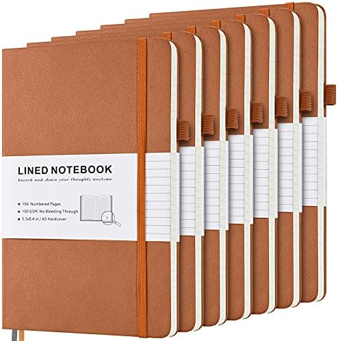 7 Pack Bélelt Journal Notebook, Keménytáblás PU Bőr Notebook a Férfiak, a Nők, 100 GSM Vastag Számozott Oldalak Index Tartalom, Belső
