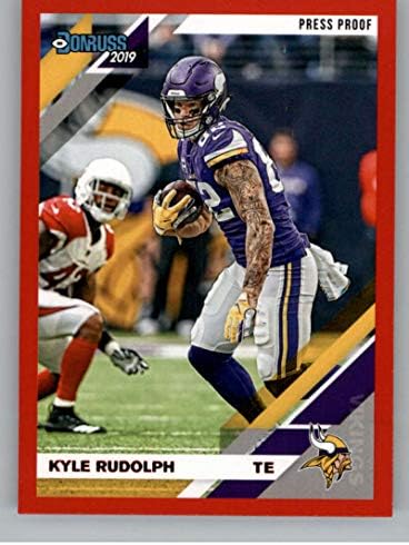 2019 Donruss Nyomja meg a Bizonyíték Piros Foci 158 Kyle Rudolph Minnesota Vikings Hivatalos NFL Kereskedelmi Kártyát A Panini Amerika