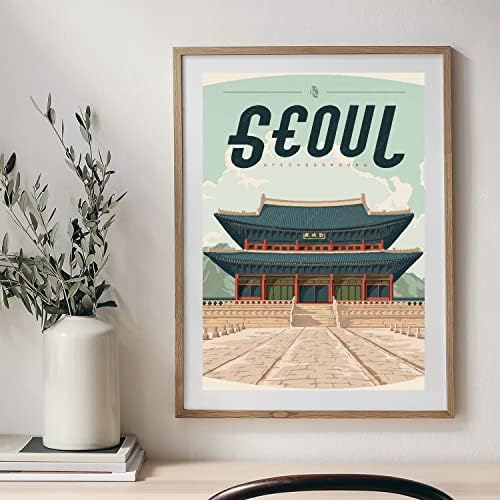 gaeaverse Korea, Szöul Gyeongbokgung Városi Táj Utazási Plakátok Vintage Room Decor Esztétikai Vászon Festmények Hálószoba Wall Art lakberendezési
