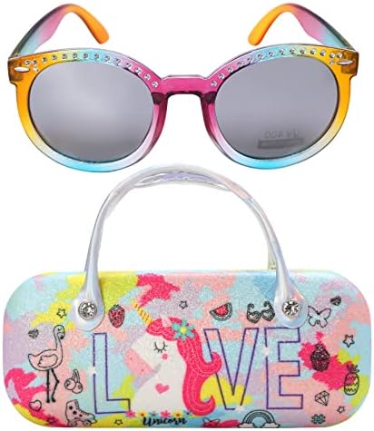 PinkSheep Napszemüveg Lányok, Baba Gyerekek Polarizált Napszemüveg esetén, Unikornis Ovális Macskák Szív Szemüveg UV400 Védelem