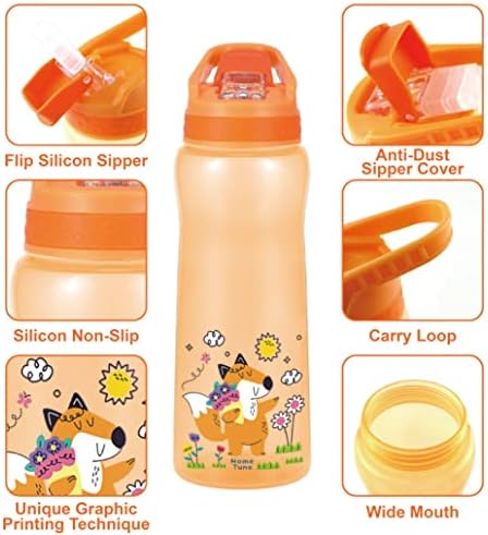 22oz Gyerekek Ivóvíz Üveg - BPA Mentes, Széles Száj, Flip Szalma/Csőből Felső, Könnyű, Nyitott, Könnyű, szivárgásmentes Víz Üveg Aranyos