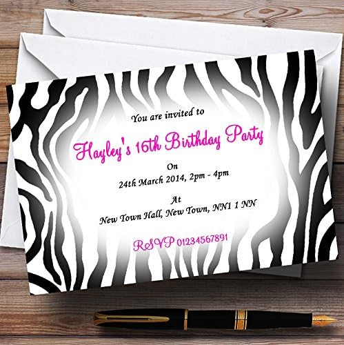 Zebra Pink Személyre Szóló Meghívókat