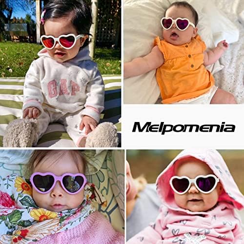 Melpomenia Szív Alakú Baba Polarizált Napszemüveget, Heveder, Állítható Törhetetlen Árnyalatok Újszülött Csecsemő Korban 0-24
