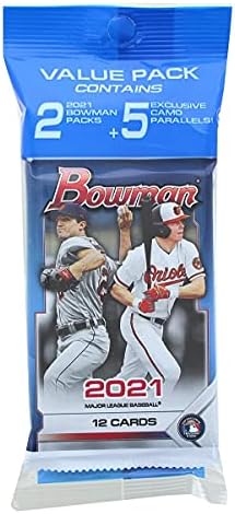 2021 Bowman MLB Baseball VALUE pack (KÉT 12-kártya csomagok & EGY exkluzív, 5-kártya párhuzamos csomag)