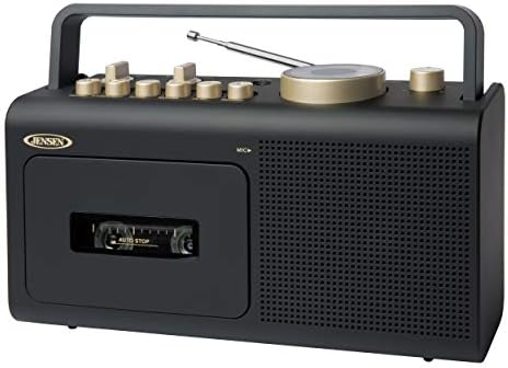 Jensen MCR-250 Hordozható Boombox Retro Haza Audio Sztereó AM/FM Rádió & Kazetta Kazetta Lejátszó/Felvevő Aux Bemenet Jack & Beépített