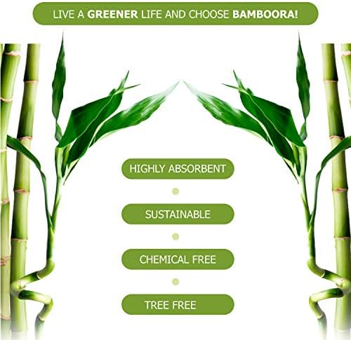 Bamboora Pack 2 Mosható, Újrahasználható Bambusz, Papír Törölköző - szöszmentes, Nulla Hulladék Újrahasznosítható, Környezetbarát