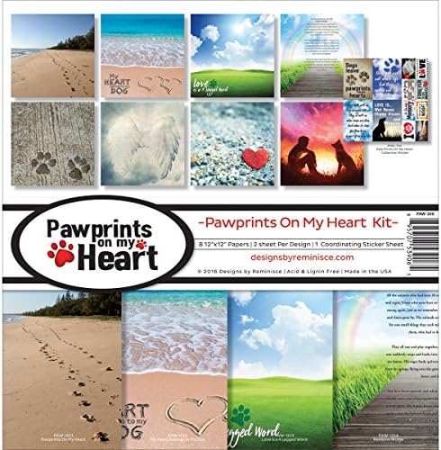 Emlékszünk a MANCS-200 Pawprints A Szívem Scrapbook Készlet