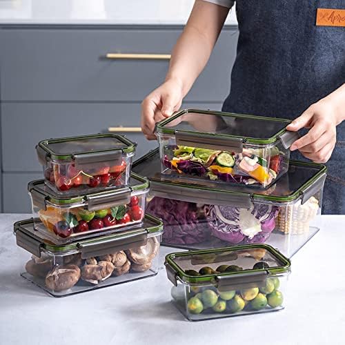 JJZHY Hordozható ropogós doboz bento box zöldség-gyümölcs tároló doboz konyha élelmiszer átlátszó hűtő-tároló doboz, lezárt