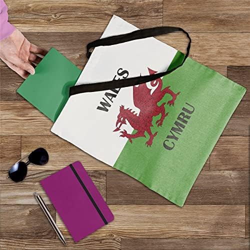 Wales Cymru Y Ddraig Goch Zászló - Vászon Táska Nők, Poliészter válltáska, Újrafelhasználható Bevásárló Táska Élelmiszert