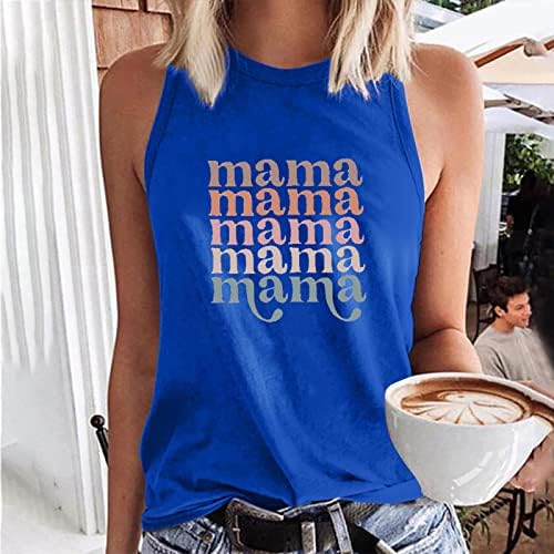 Baseball Mama Tank Felső Női Baseball Anya Tshirt Mama Graphic Tee Vicces Levél Nyomtatás Ujjatlan Felsők