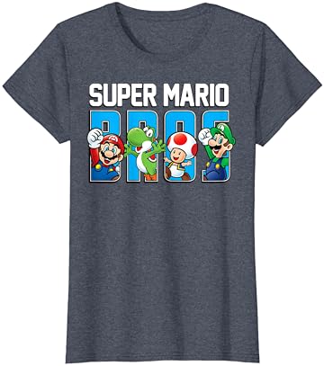 Super Mario Bros Karakter Levelet Töltse Grafikus Póló, T-Shirt