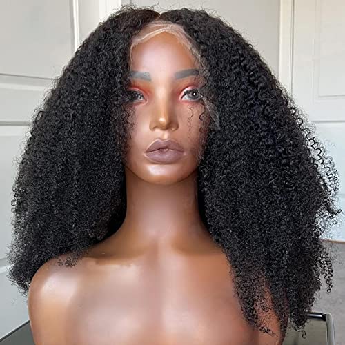 NAGY Afro Perverz Göndör HD Csipkével, Paróka Emberi hajból 180% Sűrűség Paróka, Fekete Nők Emberi Haj Fekete Emberi Haj Csipke Frontális